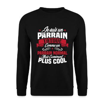 J'ai un parrain tatoué comme un parrain normal - Sweat-shirt Unisexe - noir - Devant - Alina (178cm) & Michal (187cm)