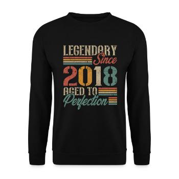Vintage 2018 Retro Birthday Gift - Unisex Sweatshirt - black - Front - Alina (178cm) & Michal (187cm)