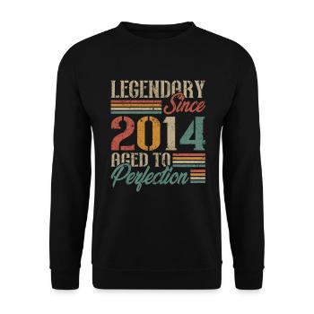 Vintage 2014 Retro Geburtstagsgeschenk - Unisex Pullover - Schwarz - Vorne - Alina (178cm) & Michal (187cm)
