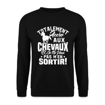 Totalement accro aux chevaux - Sweat-shirt Unisexe - noir - Devant - Alina (178cm) & Michal (187cm)