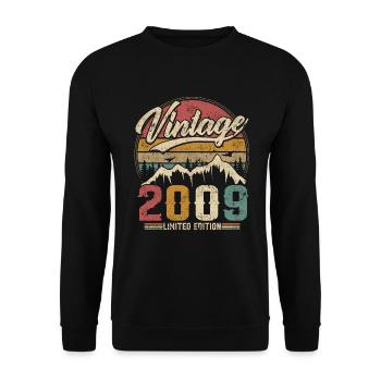 Vintage 2009 Limited Edition Cadeau D'anniversaire - Sweat-shirt Unisexe - noir - Devant - Alina (178cm) & Michal (187cm)