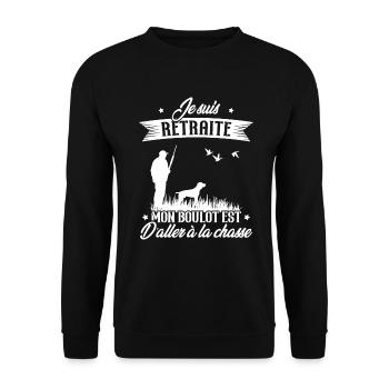 Je suis retraité et chasseur - Sweat-shirt Unisexe - noir - Devant - Alina (178cm) & Michal (187cm)