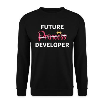 Feminist Girl - Future Developer I - Unisex Sweatshirt - black - Front - Alina (178cm) & Michal (187cm)