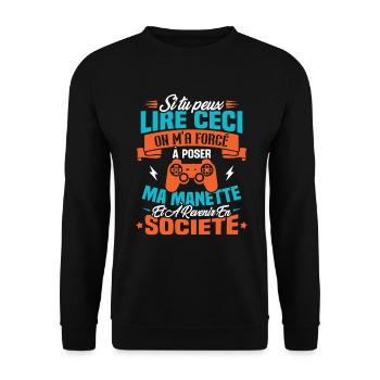 J’ai été obligé de poser ma manette de jeu - Sweat-shirt Unisexe - noir - Devant - Alina (178cm) & Michal (187cm)
