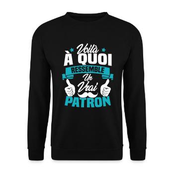 Voilà à quoi ressemble un vrai patron - Sweat-shirt Unisexe - noir - Devant - Alina (178cm) & Michal (187cm)
