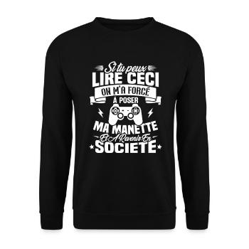 J’ai été obligé de poser ma manette de jeu - Sweat-shirt Unisexe - noir - Devant - Alina (178cm) & Michal (187cm)