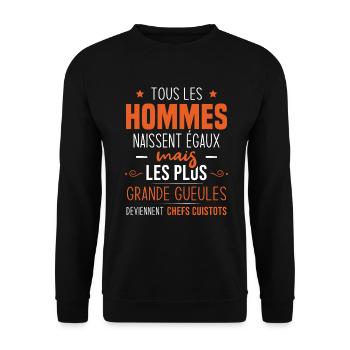 Chef cuisinier cuistot humour cadeau - Sweat-shirt Unisexe - noir - Devant - Alina (178cm) & Michal (187cm)