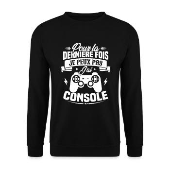 Pour la derniere fois je peux pas j'ai console - Sweat-shirt Unisexe - noir - Devant - Alina (178cm) & Michal (187cm)