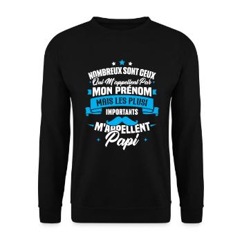 Les plus importants mappellent papi / Cadeau papi - Sweat-shirt Unisexe - noir - Devant - Alina (178cm) & Michal (187cm)
