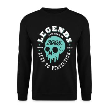 2005 anniversaire skull 18 ans anniversaire - Sweat-shirt Unisexe - noir - Devant - Alina (178cm) & Michal (187cm)