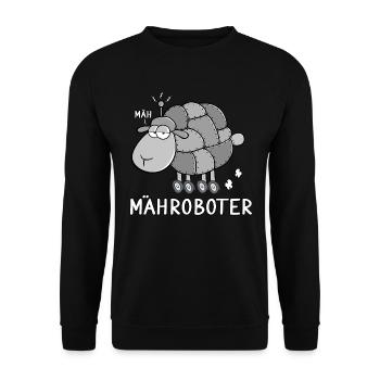 Mähroboter - Unisex Pullover - Schwarz - Vorne - Alina (178cm) & Michal (187cm)