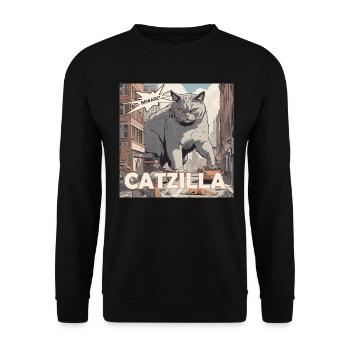 CATZILLA - Sweat-shirt Unisexe - noir - Devant - Alina (178cm) & Michal (187cm)
