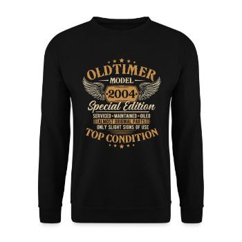 Vintage 2004 Vintage Born Birthday Gift - Unisex Sweatshirt - black - Front - Alina (178cm) & Michal (187cm)