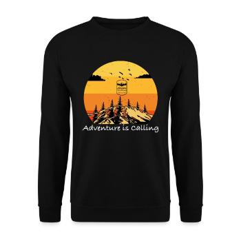 Adventure is calling - Unisex Sweatshirt - black - Front - Alina (178cm) & Michal (187cm)