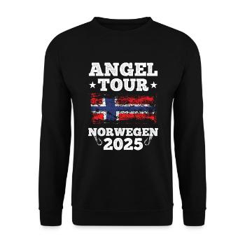 Angel Tour Norwegen 2025 - Unisex Pullover - Schwarz - Vorne - Alina (178cm) & Michal (187cm)