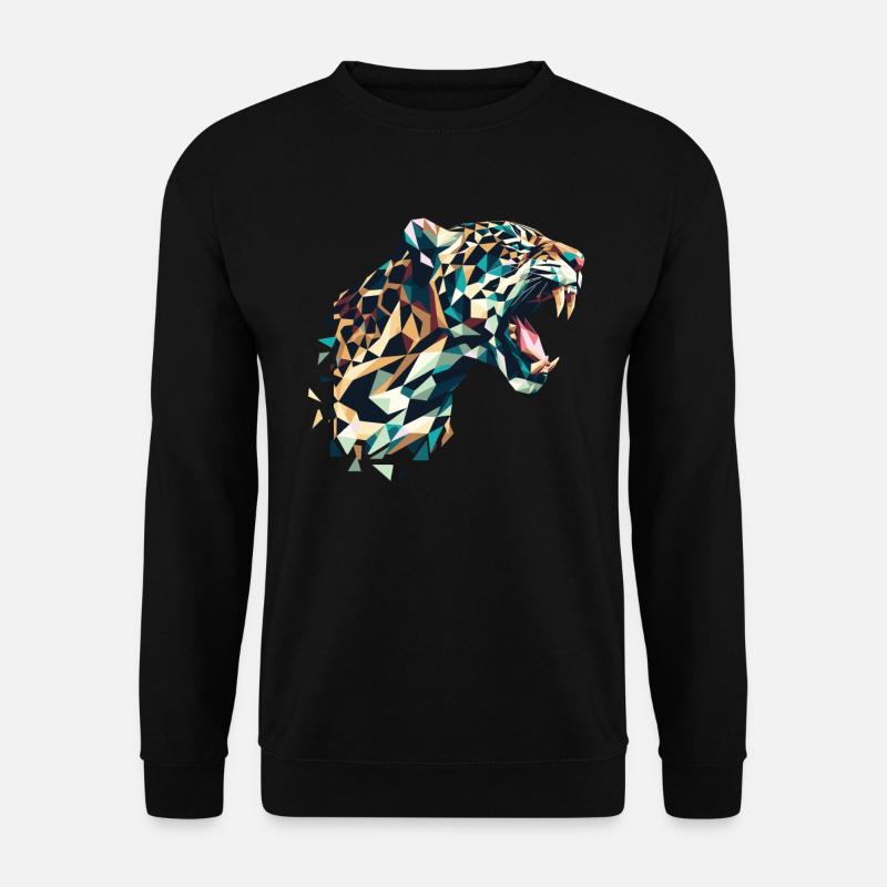 Leopard Polygon - Unisex Pullover - Schwarz