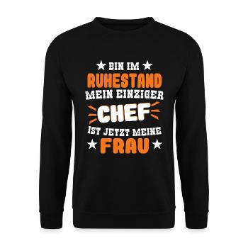 I'm retired My only is my wife - Unisex Sweatshirt - black - Front - Alina (178cm) & Michal (187cm)