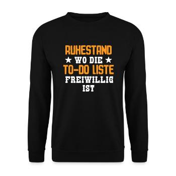 Pension 2025 Pensioners - Unisex Sweatshirt - black - Front - Alina (178cm) & Michal (187cm)