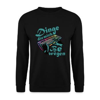 Dinge Die Mich Bewegen Lustig Gaming - Unisex Pullover - Schwarz - Vorne - Alina (178cm) & Michal (187cm)
