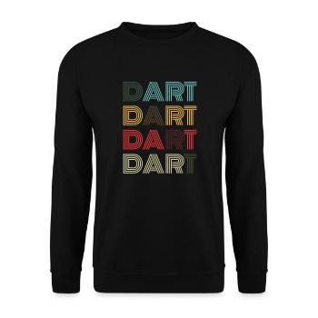 Dart Evolution Retro Darts Dart Player Hobby - Unisex Sweatshirt - black - Front - Alina (178cm) & Michal (187cm)