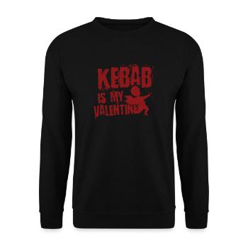 Kebab Is My Valentine Funny Valentine - Unisex Sweatshirt - black - Front - Alina (178cm) & Michal (187cm)