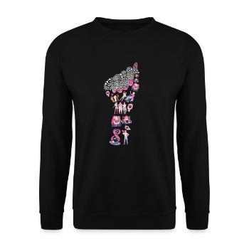 Women's Day Icon Hand - Unisex Sweatshirt - black - Front - Alina (178cm) & Michal (187cm)
