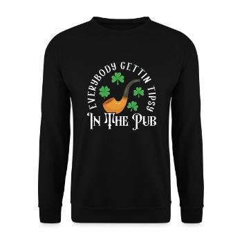 Everybody Gettin Tipsy Patricks Day - Unisex Sweatshirt - black - Front - Alina (178cm) & Michal (187cm)