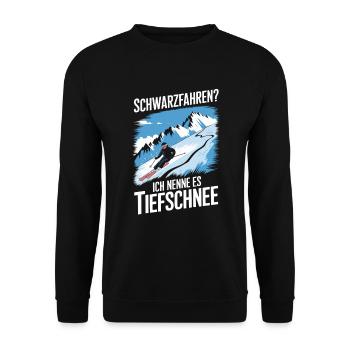 Schwarzfahren Ski Lustiges - Unisex Pullover - Schwarz - Vorne - Alina (178cm) & Michal (187cm)