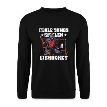 Des garçons cool jouant au hockey sur glace - Sweat-shirt Unisexe - noir - Devant - Alina (178cm) & Michal (187cm)
