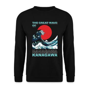 The Great Wave of Kanagawa, Japan - Unisex Sweatshirt - black - Front - Alina (178cm) & Michal (187cm)