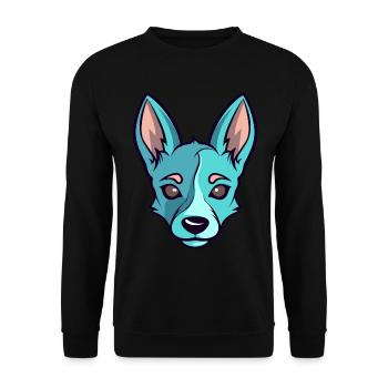Niedliches Hundedesign für Hundebesitzer - Unisex Pullover - Schwarz - Vorne - Alina (178cm) & Michal (187cm)