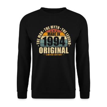 1994 Vintage né homme mythe légende - Sweat-shirt Unisexe - noir - Devant - Alina (178cm) & Michal (187cm)