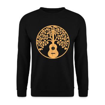 ukulele tree mandala sepia - Unisex Pullover - Schwarz - Vorne - Alina (178cm) & Michal (187cm)