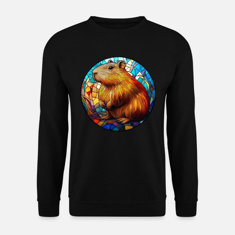 Mosaique Vitrail Capybara - Sweat-shirt Unisexe - noir