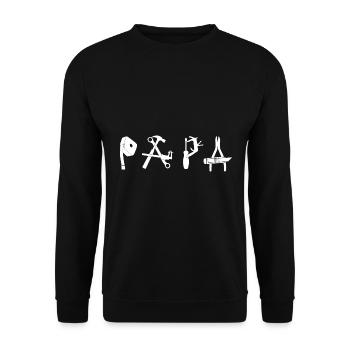 Papa papa bricoleur - Sweat-shirt Unisexe - noir - Devant - Alina (178cm) & Michal (187cm)