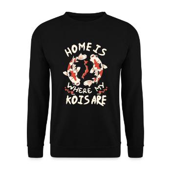 Carpe kois koi - Sweat-shirt Unisexe - noir - Devant - Alina (178cm) & Michal (187cm)