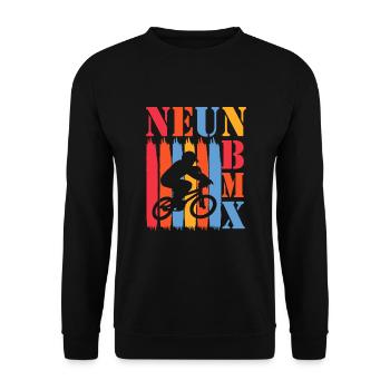 9 Jahre Bmx 9 Geburtstag Fahrrad Kindergeburtstag - Unisex Pullover - Schwarz - Vorne - Alina (178cm) & Michal (187cm)