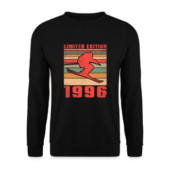 Ski Biathlon Skieur Sports d’hiver Anniversaire 1996 - Sweat-shirt Unisexe - noir - Devant - Alina (178cm) & Michal (187cm)