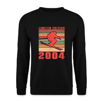 Ski Skifahrer Skifahrerin Geburtstag 2004 - Unisex Pullover - Schwarz - Vorne - Alina (178cm) & Michal (187cm)