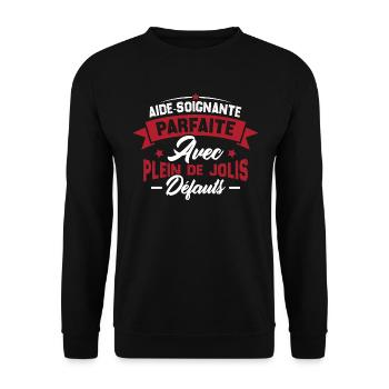 Aide soignante parfaite, Cadeau Aide soignante - Sweat-shirt Unisexe - noir - Devant - Alina (178cm) & Michal (187cm)