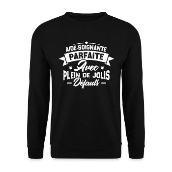 Aide soignante parfaite, Cadeau Aide soignante - Sweat-shirt Unisexe - noir - Devant - Alina (178cm) & Michal (187cm)