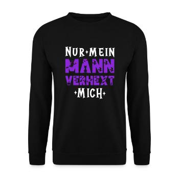 Lustiger Hexe Hexen Halloween Spruch - Unisex Pullover - Schwarz - Vorne - Alina (178cm) & Michal (187cm)