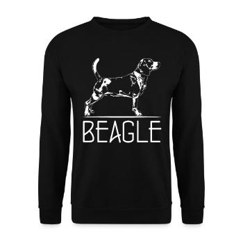 BEAGLE Hundeportrait Hund Hunde Wilsigns Jagdhund - Unisex Pullover - Schwarz - Vorne - Alina (178cm) & Michal (187cm)
