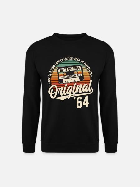 Original 1964 Vintage Vintage Birthday Retro - Sweat-shirt Unisexe - noir
