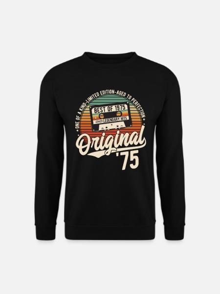Original 1975 Jahrgang Vintage Geburtstag Retro - Unisex Pullover - Schwarz