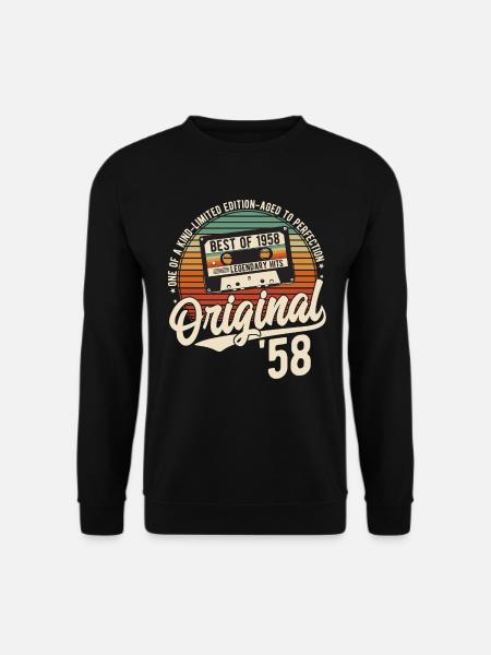Original 1958 Jahrgang Vintage Geburtstag Retro - Unisex Pullover - Schwarz
