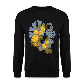 70s Blossoms Floral Florist 80s Valentine's Day - Unisex Sweatshirt - black - Front - Alina (178cm) & Michal (187cm)