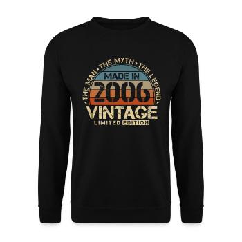 2006 Vintage né homme mythe, légende - Sweat-shirt Unisexe - noir - Devant - Alina (178cm) & Michal (187cm)