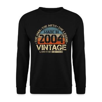 2004 Vintage Born Man Mythe Légende - Sweat-shirt Unisexe - noir - Devant - Alina (178cm) & Michal (187cm)