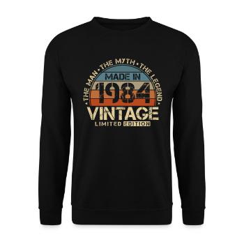 1984 Vintage né homme mythe légende - Sweat-shirt Unisexe - noir - Devant - Alina (178cm) & Michal (187cm)